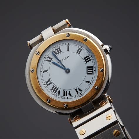 cartier santos gold watch price|santos de cartier quartz round.